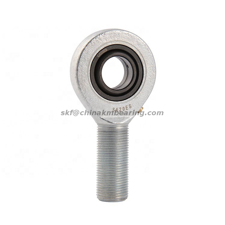 Self-lubricating rod end bearings male thread steel on ptee-metallic fabric maintenance free series POSA(SA T/K) SA20ES